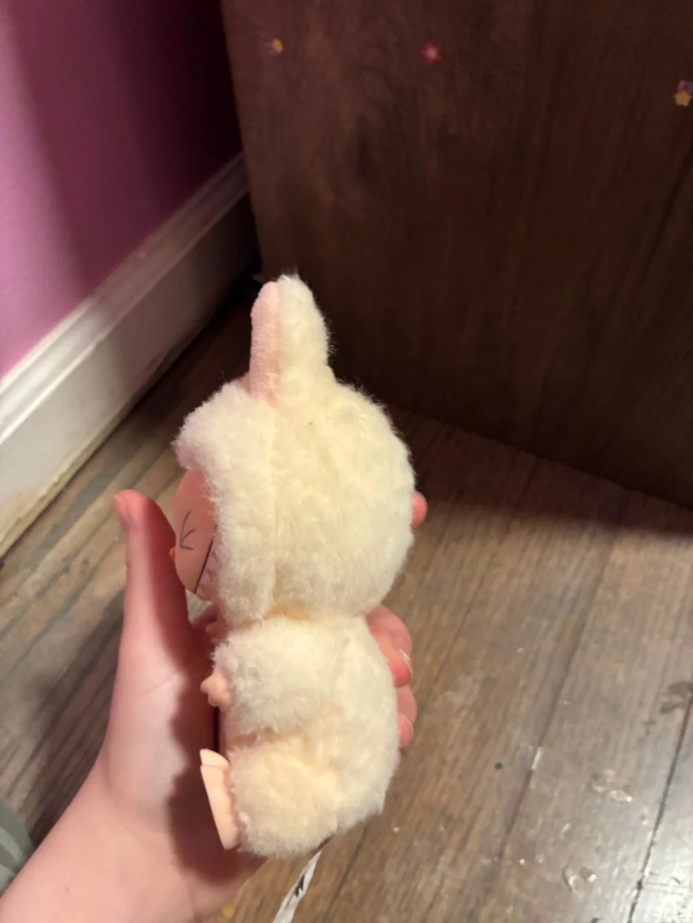 Plush Bunny Costume Toy for Small Pets - Cream